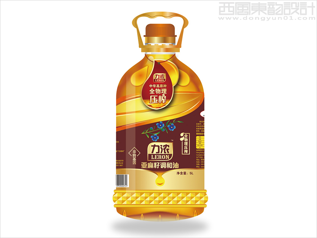 陜西三豐糧油有限公司力濃5升亞麻籽調(diào)和油包裝設(shè)計