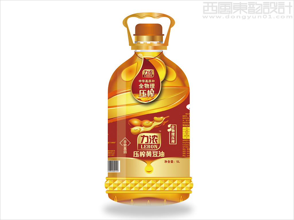 陜西三豐糧油有限公司力濃5升壓榨黃豆油包裝設(shè)計
