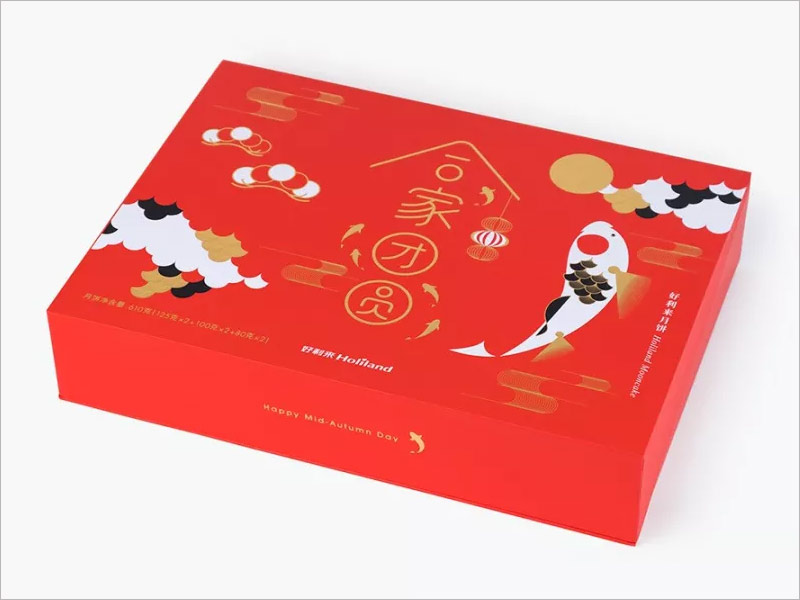 好利來月餅禮盒包裝設(shè)計(jì)，合家團(tuán)圓，連年有余