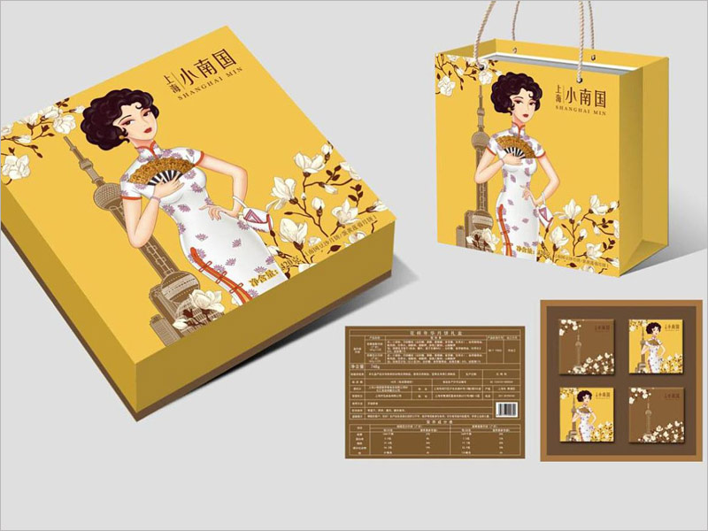 上海小南國(guó)月餅禮盒包裝設(shè)計(jì)，手繪老上海風(fēng)，獨(dú)具特點(diǎn)