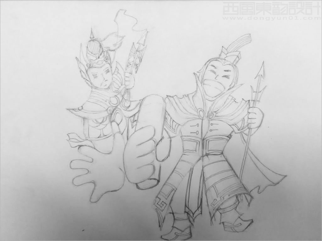 劉邦、項(xiàng)羽卡通人物形象設(shè)計(jì)草圖