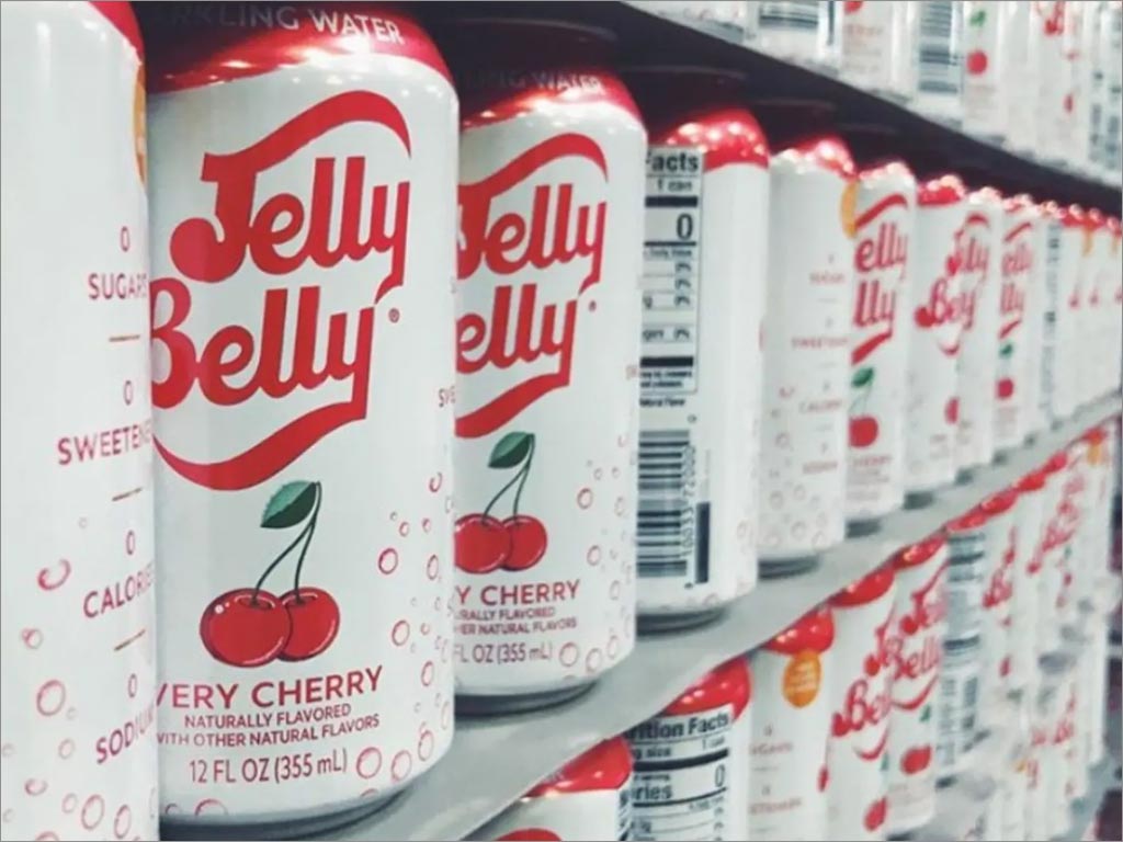 Jelly Belly調(diào)味蘇打水包裝設計之商超貨架展示效果