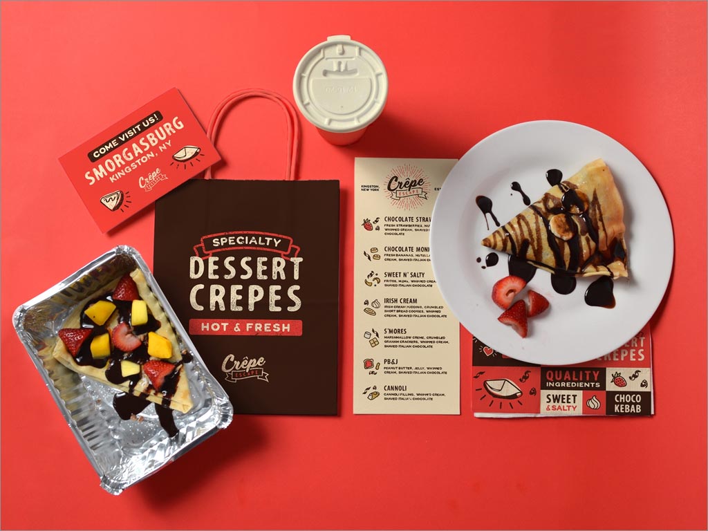 Crepe Escape甜點(diǎn)店品牌logo形象彩頁設(shè)計