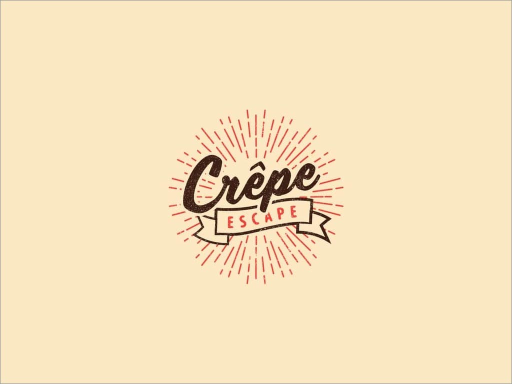 Crepe Escape甜點(diǎn)店品牌logo形象設(shè)計