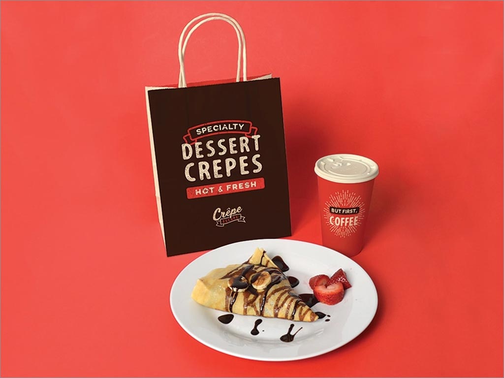 Crepe Escape甜點(diǎn)店品牌logo形象手提袋設(shè)計