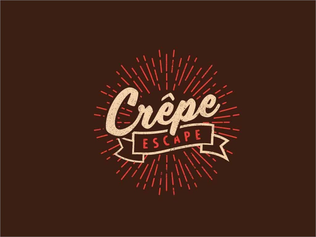 Crepe Escape甜點(diǎn)店品牌logo形象設(shè)計