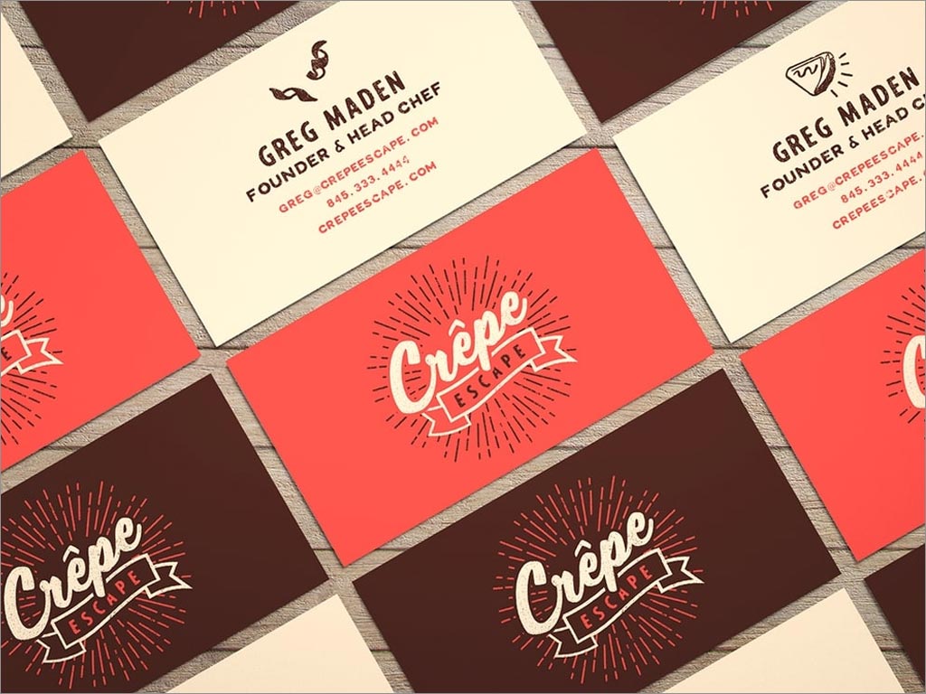 Crepe Escape甜點(diǎn)店品牌logo形象名片設(shè)計