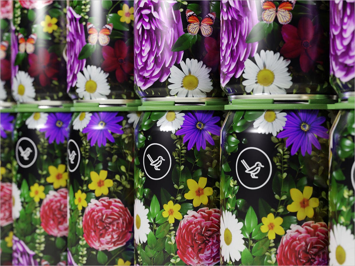 展示花藝的韓國Bring Spring精釀啤酒包裝設(shè)計(jì)
