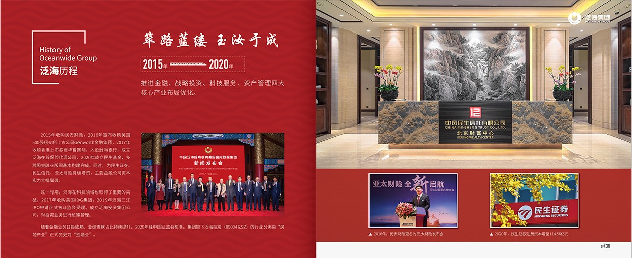 中國泛?？毓杉瘓F(tuán)35周年畫冊設(shè)計(jì)之泛海歷程頁面設(shè)計(jì)